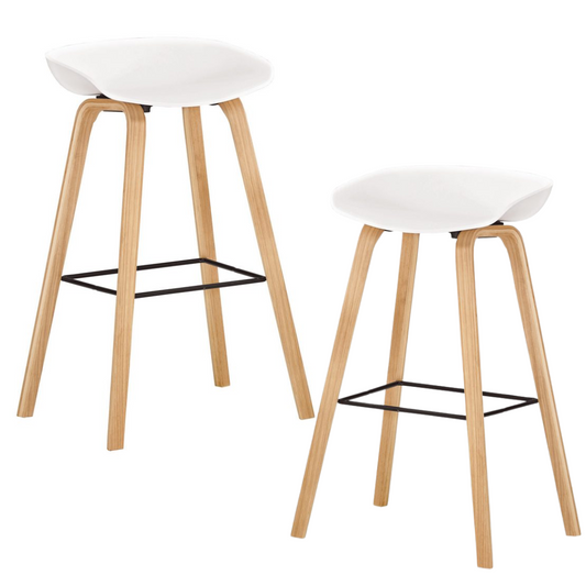 Pack 2 Taburetes Bar Nórdico Viggo 75 cm| Exterior Blanco