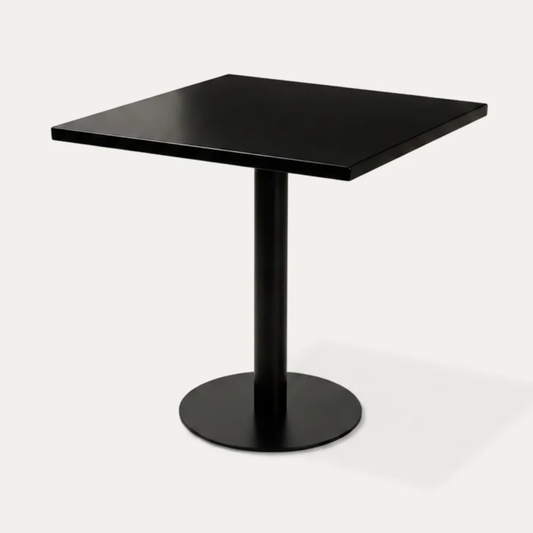 Mesa Industrial Cuadrada Olivia 70x70 | Acero Negro Exterior