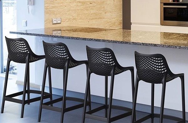 Pack 4 Taburete Bardo | 65cm Negro | Exterior e Interior