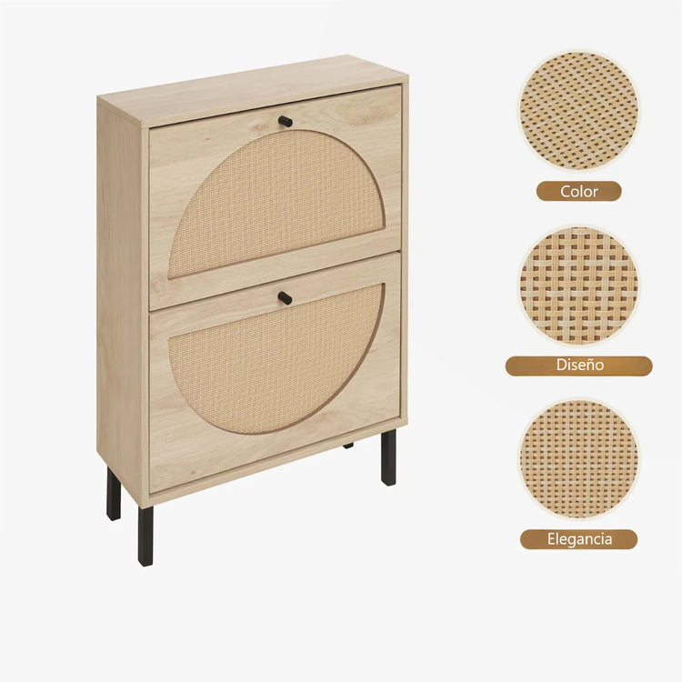Zapatero Organizador Robert | Rattan & Madera