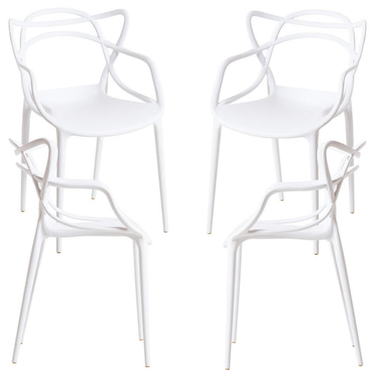 Pack 4 Sillas Masters Blancas | Ideal Terraza y Interior