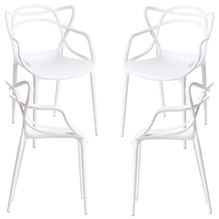 Pack 4 Sillas Masters Blancas | Ideal Terraza y Interior