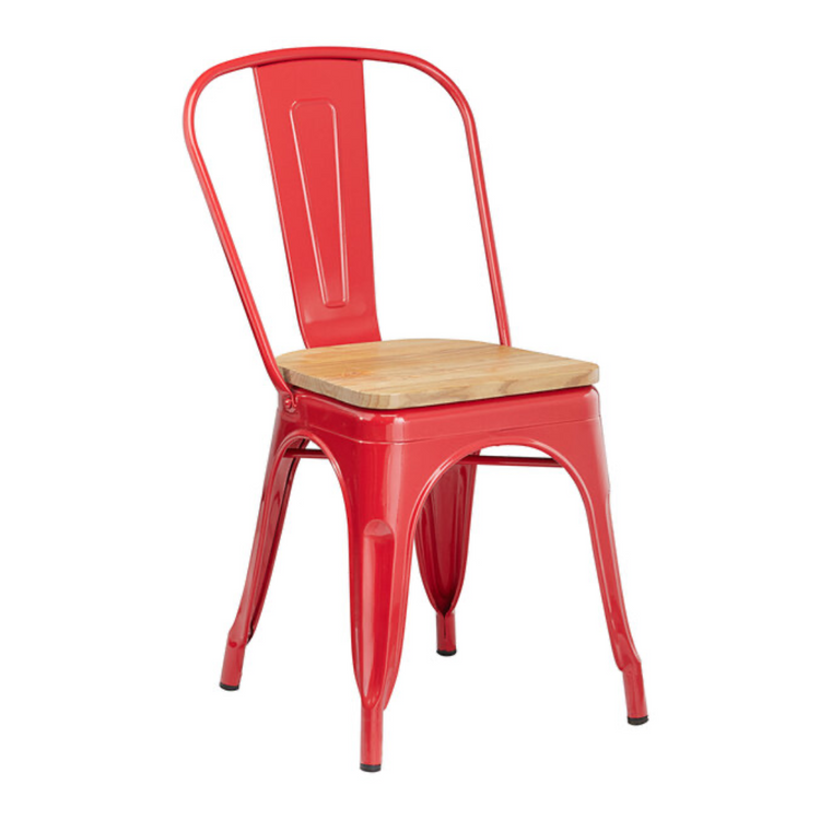 Silla Tolix | Metal y Madera clara | Resistencia al Exterior