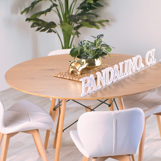 Comedor Mesa Shanna 100cm + 4 Sillones Rubik Blanco