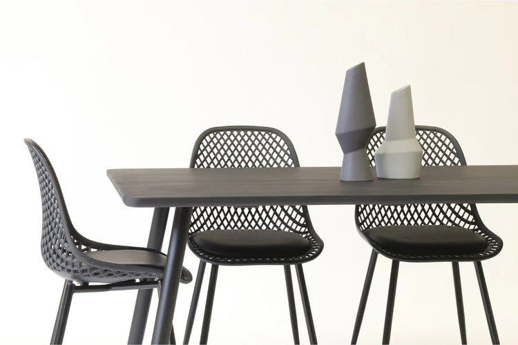 Pack 4 Sillas Grillet Negras | Resistentes y Cómodas | Comedor/Living