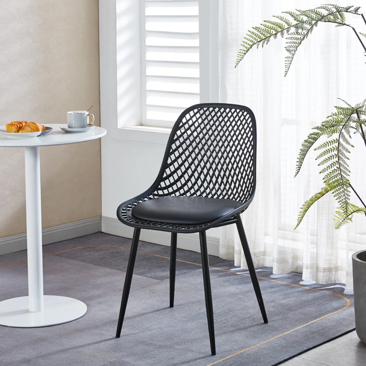 Pack 4 Sillas Grillet Negras | Resistentes y Cómodas | Comedor/Living