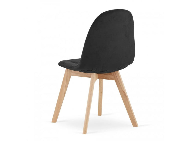 Pack 4 Sillas Vorak Negro | Felpa & Madera