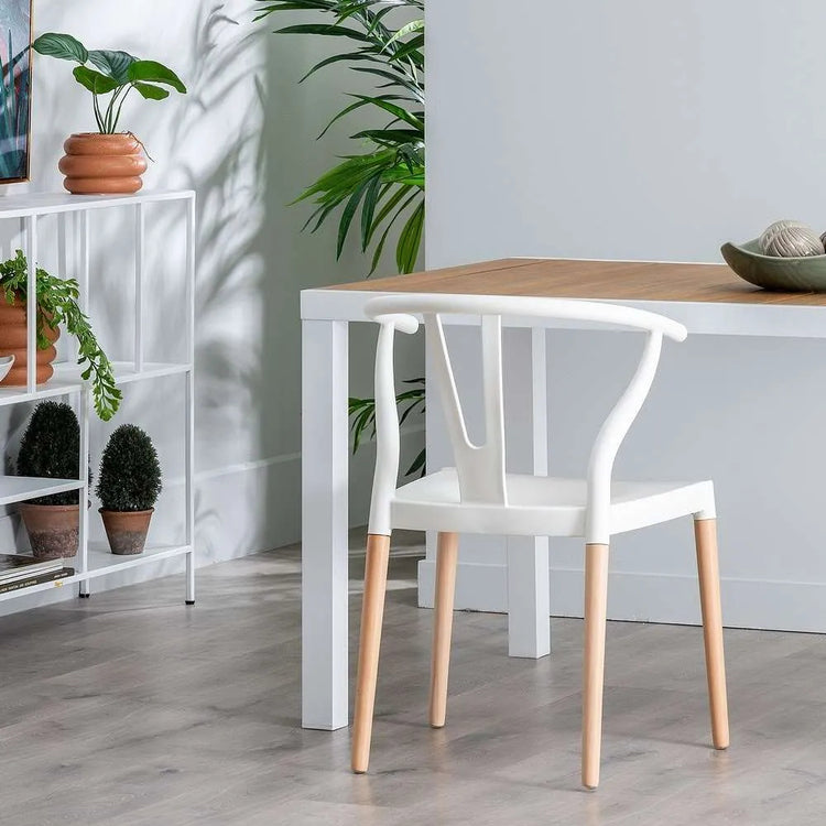 Pack 4 Sillas Wishbone Blancas | Modernas y Resistentes