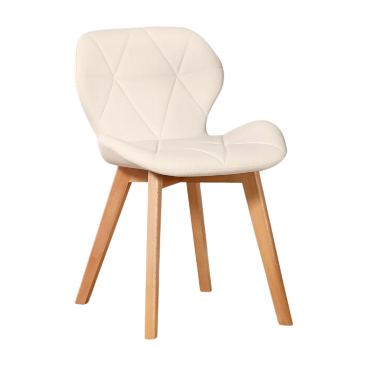 Pack 4 Sillón Rubik Beige | Ecocuero & Madera
