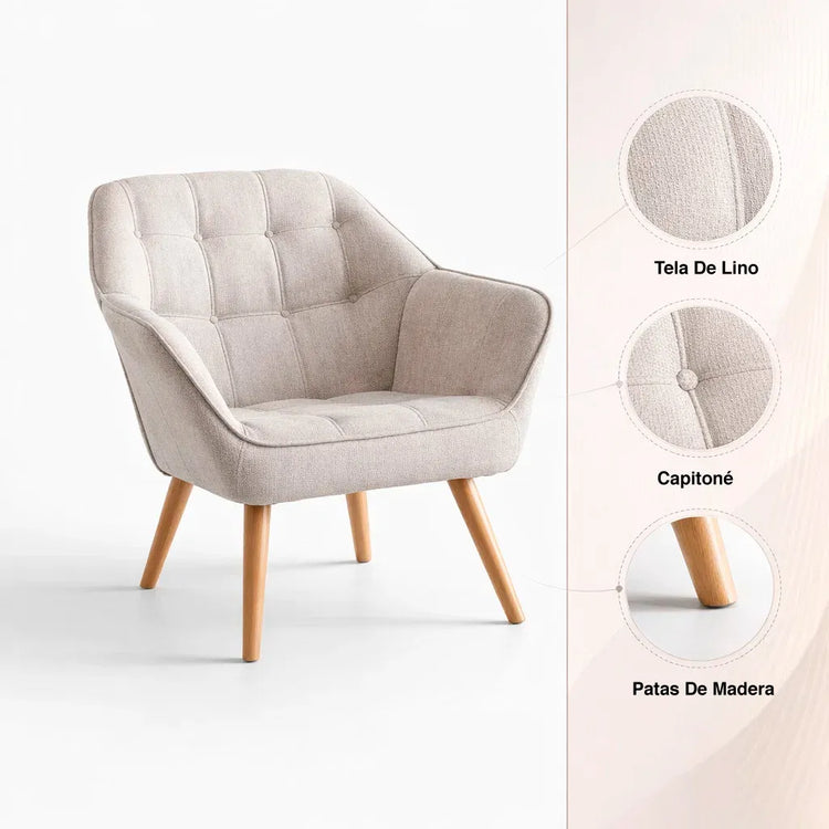 Poltrona Nelson | Lino Beige