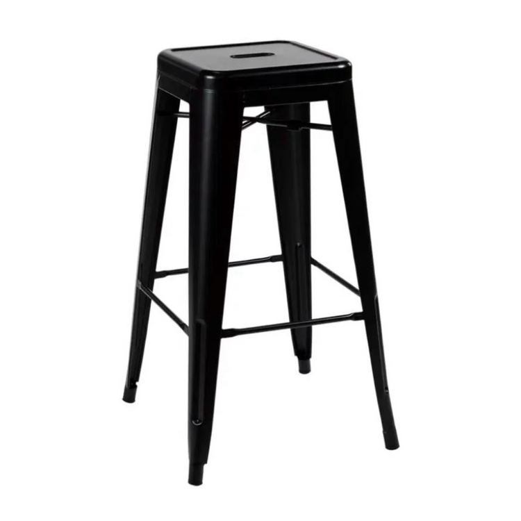 4 Taburetes Altos Tolix Negro 77cm | Cocina y Bar