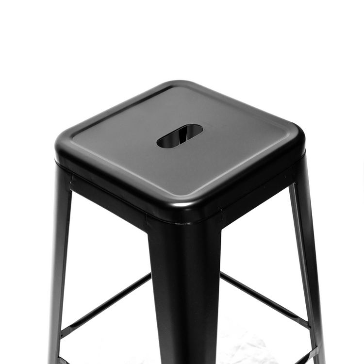 Taburete Tolix Negro de 77cm| Diseño Moderno | Apilable