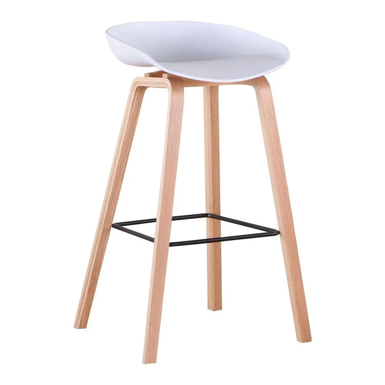 Pack 2 Taburetes Bar Nórdico Viggo 75 cm| Exterior Blanco