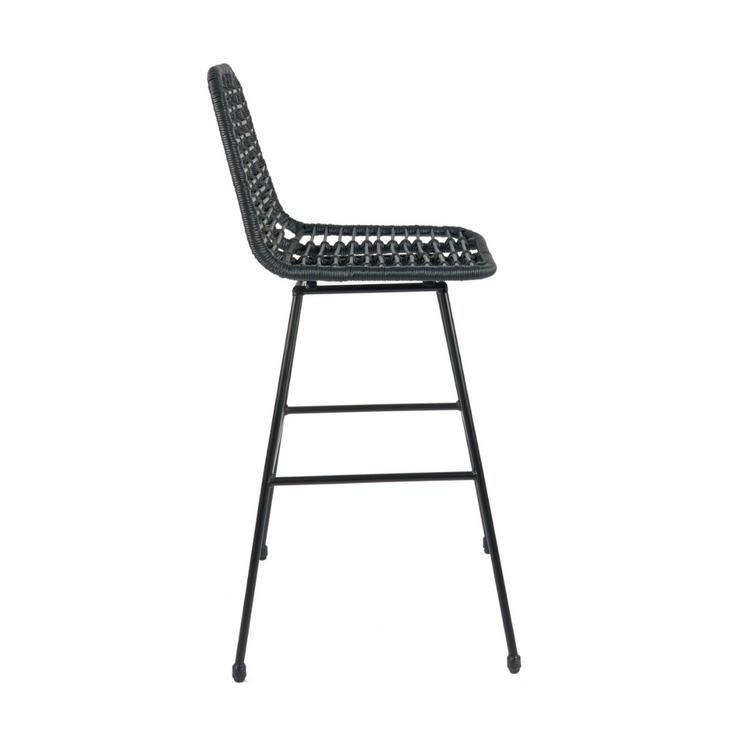 Taburete Piso Grecia Alto 75 cm | Rattan Negro