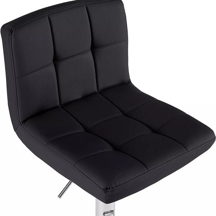 Pack 4 Piso Bar Altura Regulable Taburete Ivar Con Respaldo Negro