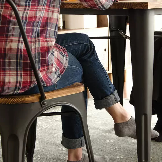 Mesa Rectangular Tolix 140x90 | Madera Oscura | Hogar - Negocio