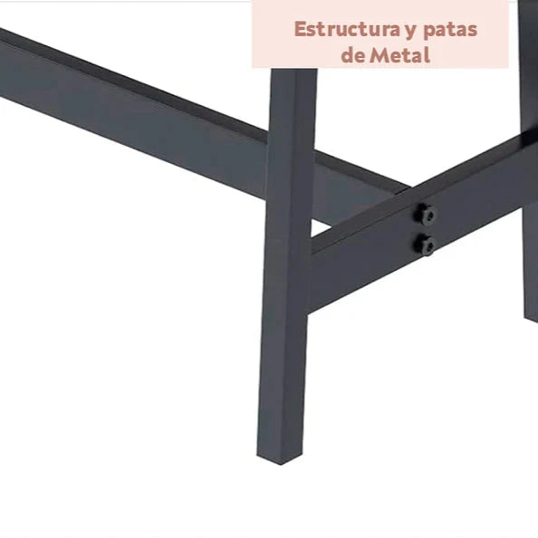 Pack Mesa Rectangular + 2 Banquetas | Estilo Industrial