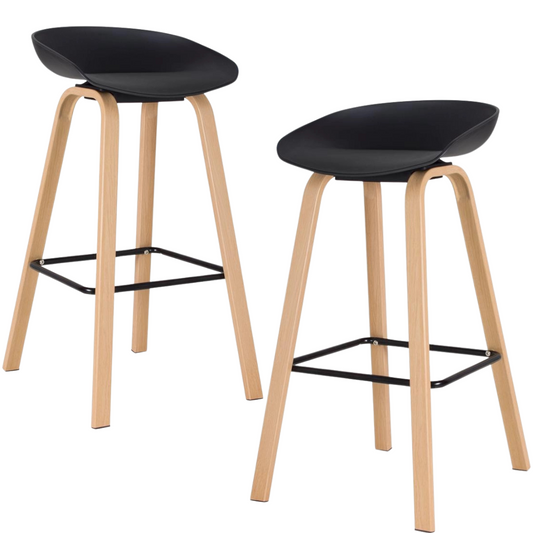 Pack 2 Taburetes Bar Nórdico Viggo 75 cm | Exterior Negro