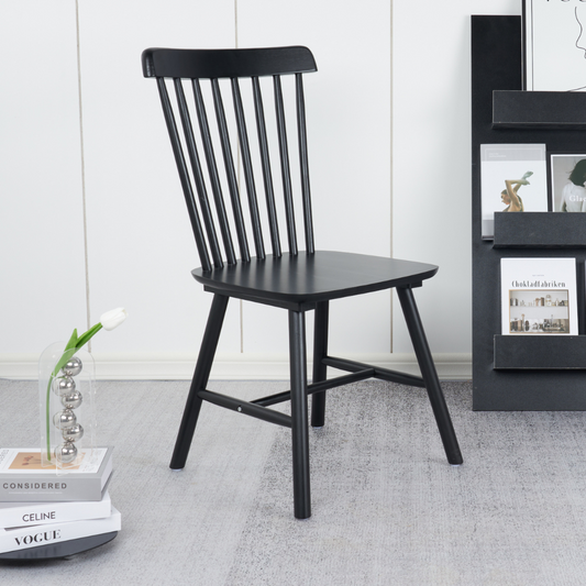 Pack 4 Silla Windsor | Madera Negra | Moderna y Duradera