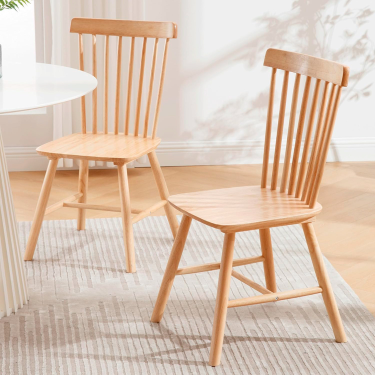 Pack 4 Silla Windsor | Madera Natural | Moderna y Duradera