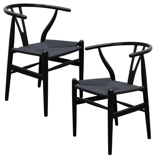 Pack 2 Silla Wishbone Nórdica | Madera | Negro