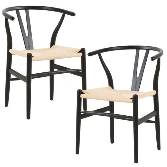 Pack 2 Silla Wishbone Nórdica | Madera | Natural & Negro