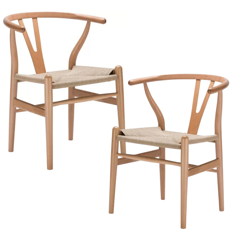 Pack 2 Silla Wishbone Nórdica | Madera Natural