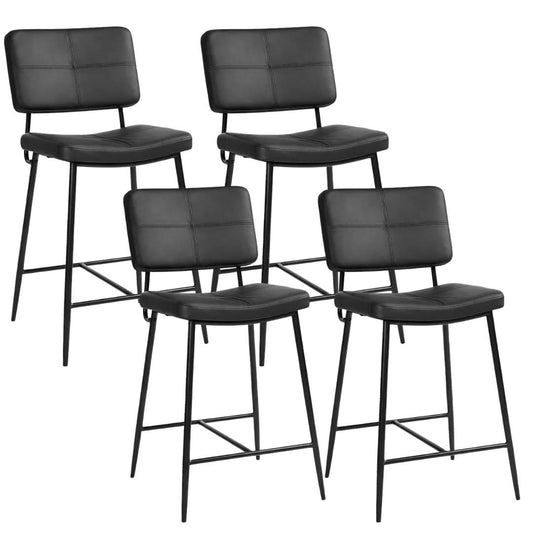 Pack 4 Taburete Piso Bar Dixon 68cm | Cuero Sintético Negro