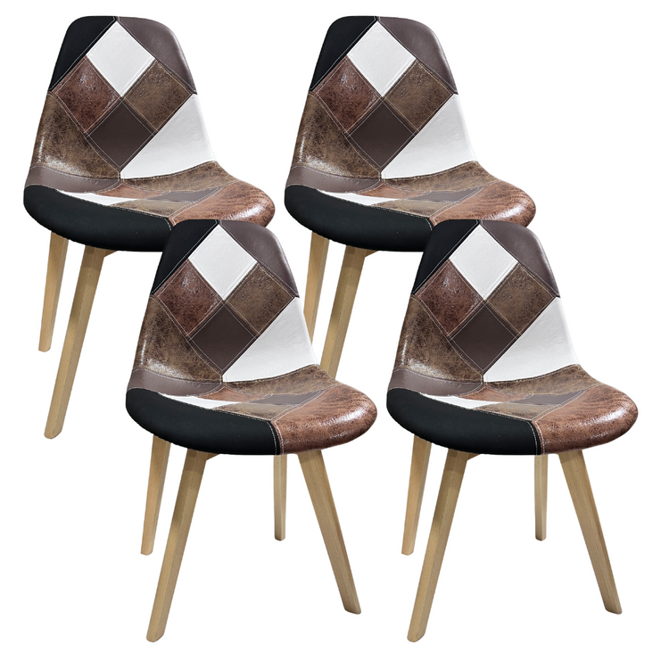 Pack 4 Silla Patchwork Da Vinci | Ecocuero Café