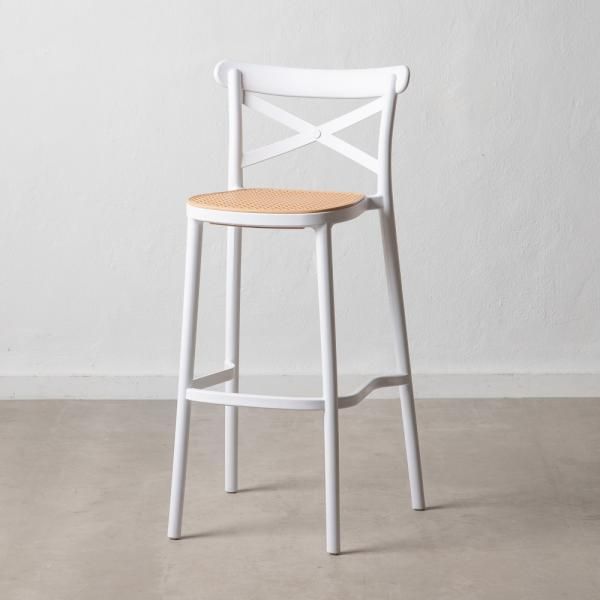 Pack 2 Taburetes Bar & Terraza Valentino 75 cm | Blanco | Exterior