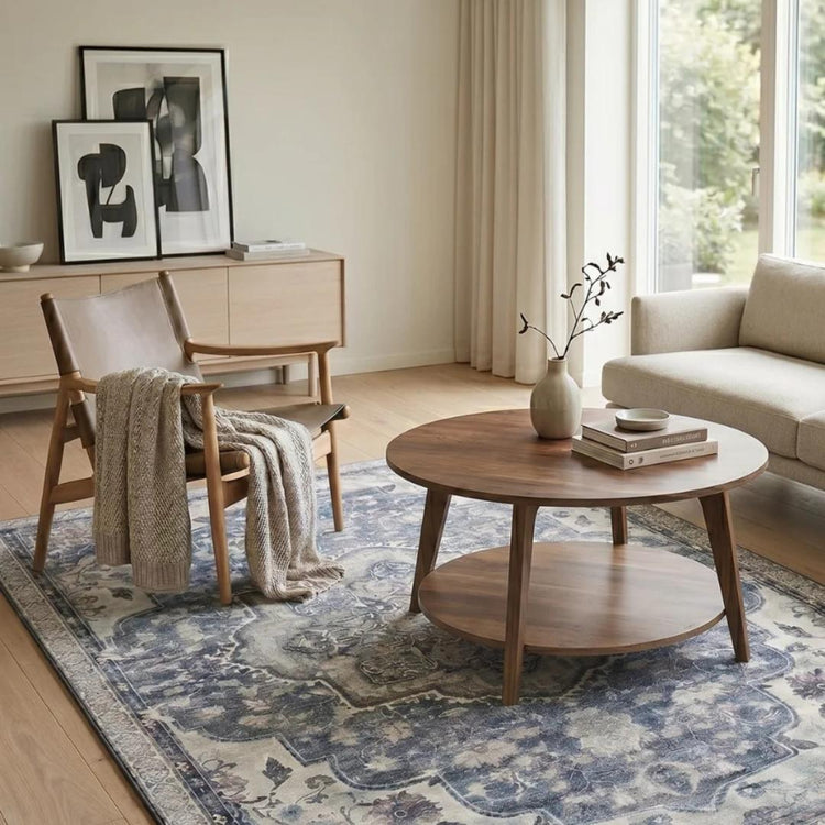 Mesa de Centro Romeo 80cm | MDF Natural Doble Nivel