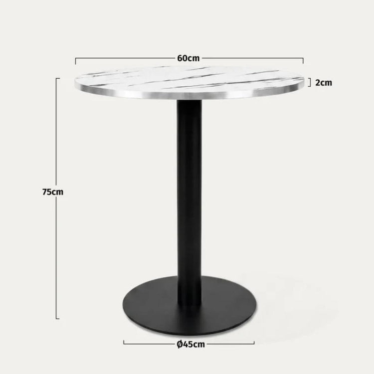 Mesa Redonda Roma Blanco 60cm | Efecto Mármol