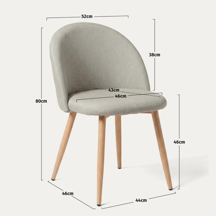 Silla Eloina | Tapizada Lino Arena & Patas de Acero