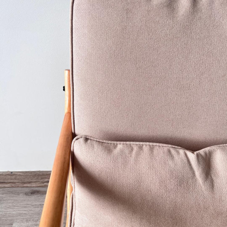 Sillón Andrea Tela Beige | Madera Natural