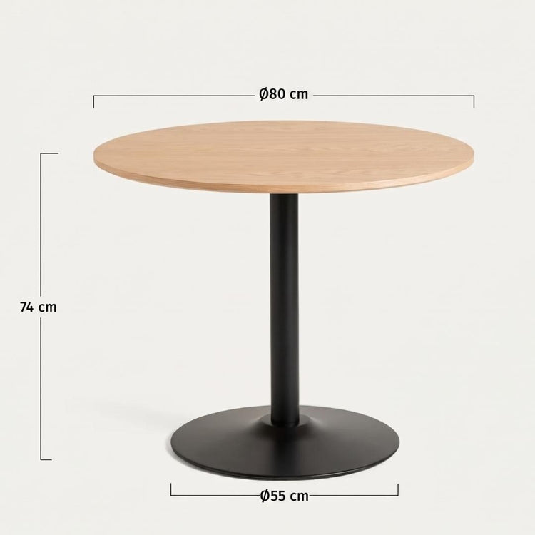 Mesa Redonda Letta Nórdica 80cm | Metal & MDF