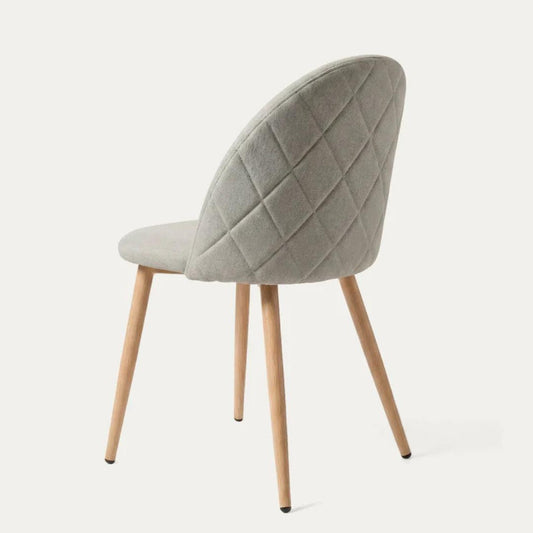 Silla Eloina | Tapizada Lino Arena & Patas de Acero