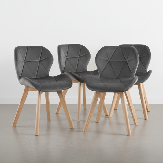 Pack 4 Sillas Rubik Velvet Gris | Elegancia y Confort