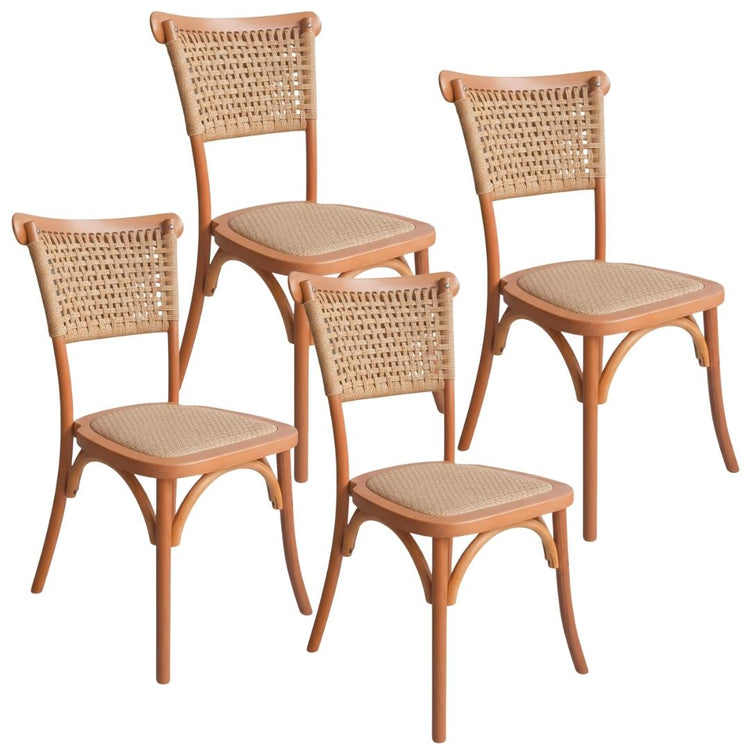 Pack 4 Sillas Tango Wood | Rattan & Cuerda