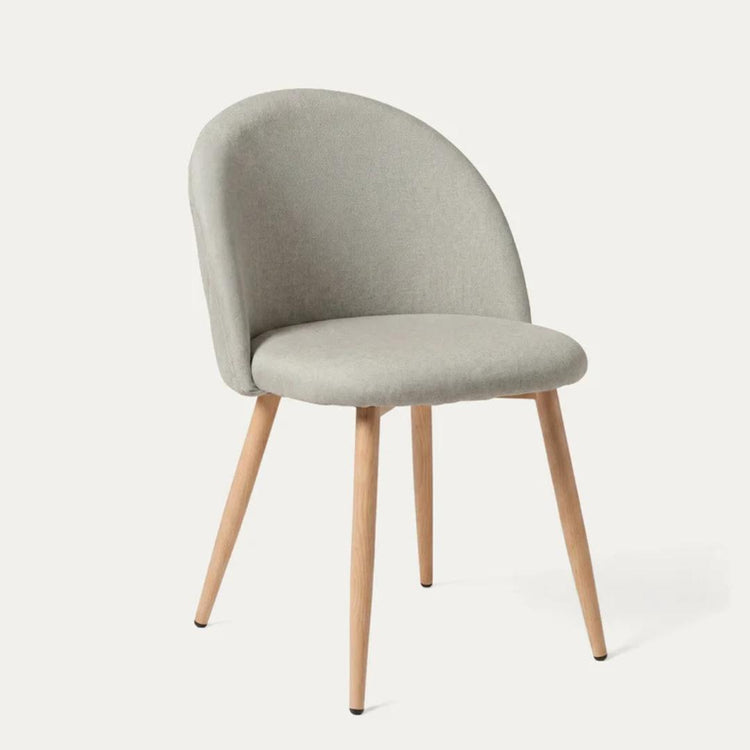 Silla Eloina | Tapizada Lino Arena & Patas de Acero
