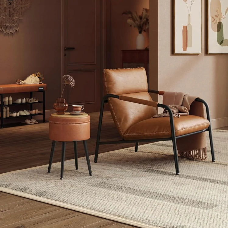 Silla Taburete Auxiliar Eleonor 45 cm | Tapizado Café