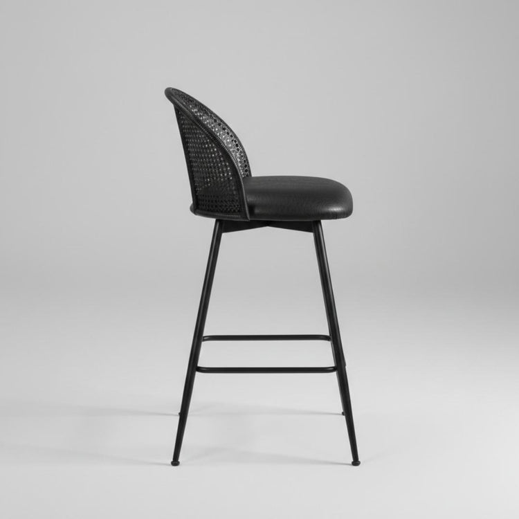 Pack 2 taburete Bar Carolla Negro 62 cm | Asiento Giratorio 360°