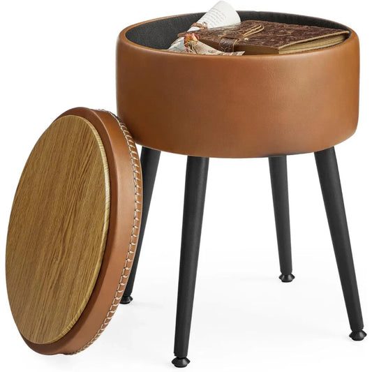 Silla Taburete Auxiliar Eleonor 45 cm | Tapizado Café