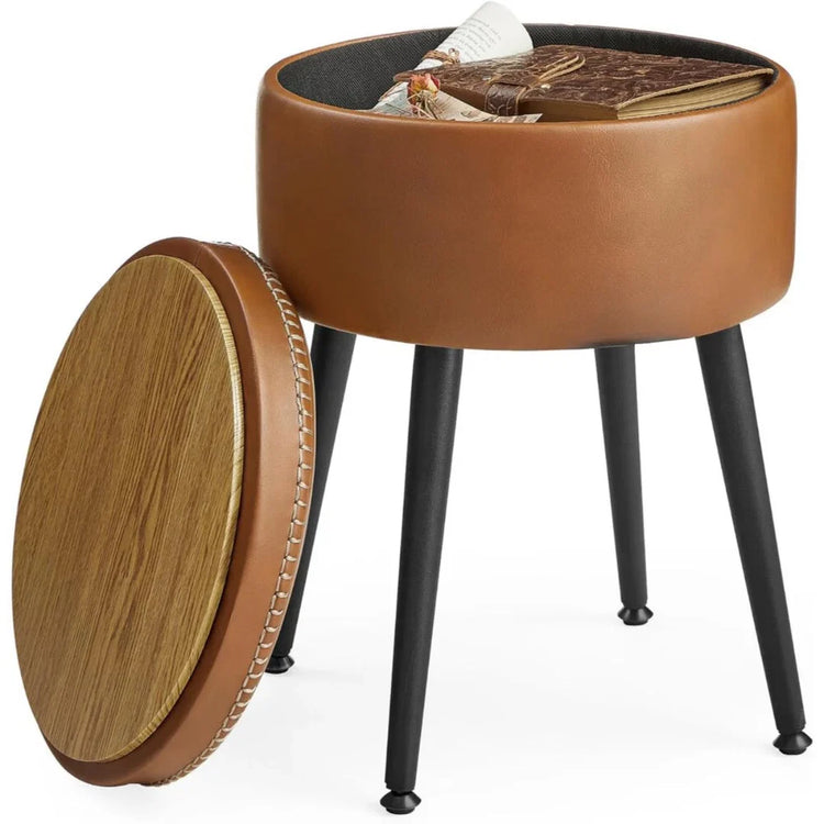 Silla Taburete Auxiliar Eleonor 45 cm | Tapizado Café