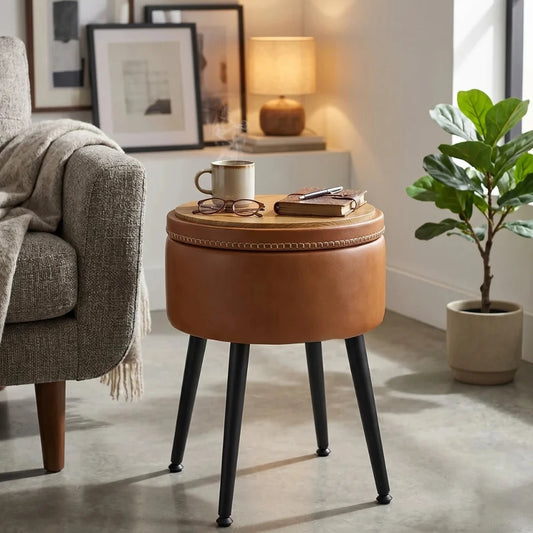 Silla Taburete Auxiliar Eleonor 45 cm | Tapizado Café