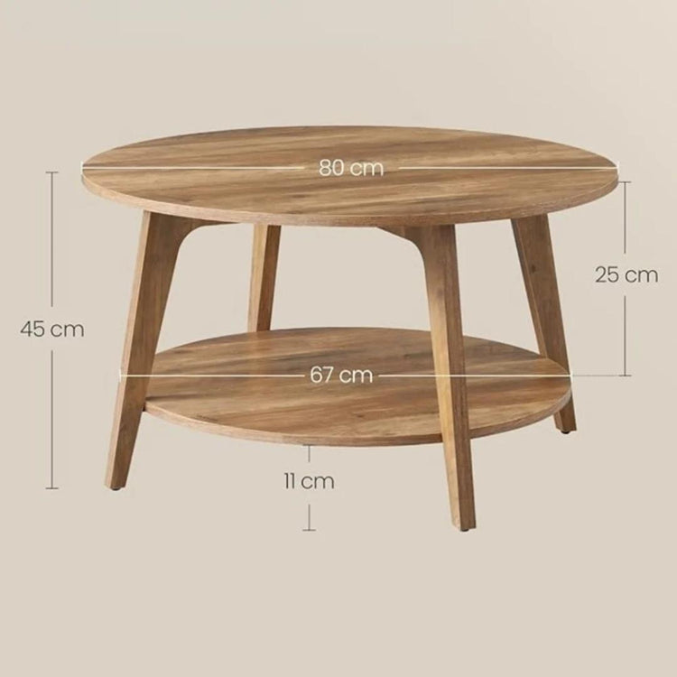 Mesa de Centro Romeo 80cm | MDF Natural Doble Nivel