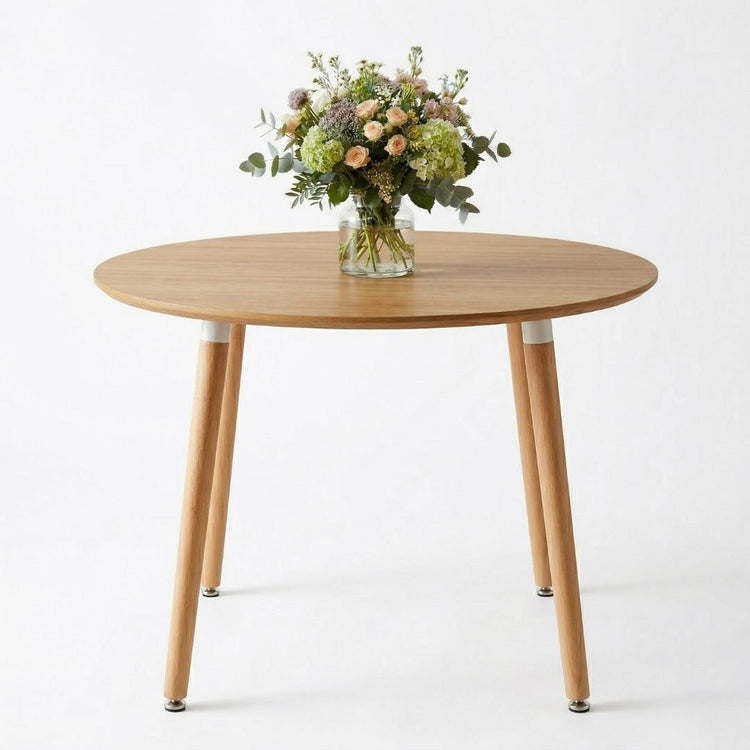 Mesa Redonda Doral 100cm | Cubierta Efecto Madera
