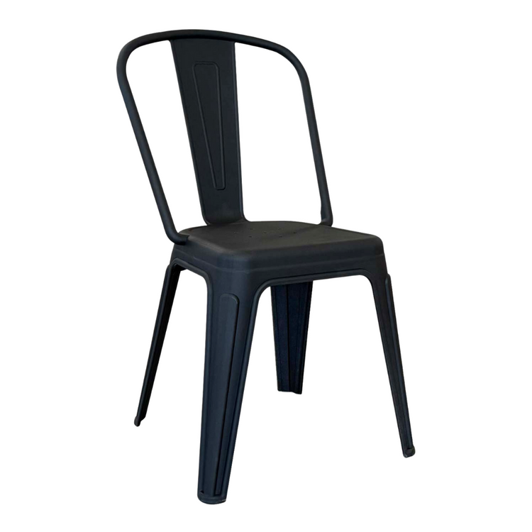 Pack 4 Silla Tolix Negro | Plástico Reforzado para Exterior e Interior