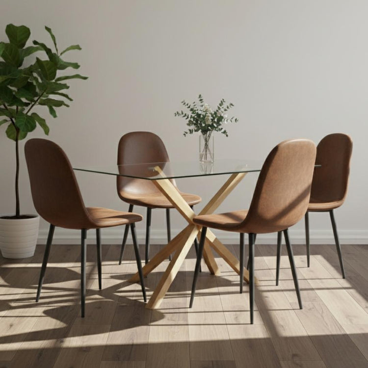 Comedor Mesa Rectangular Greta 140x90 + 4 Sillas Isidora