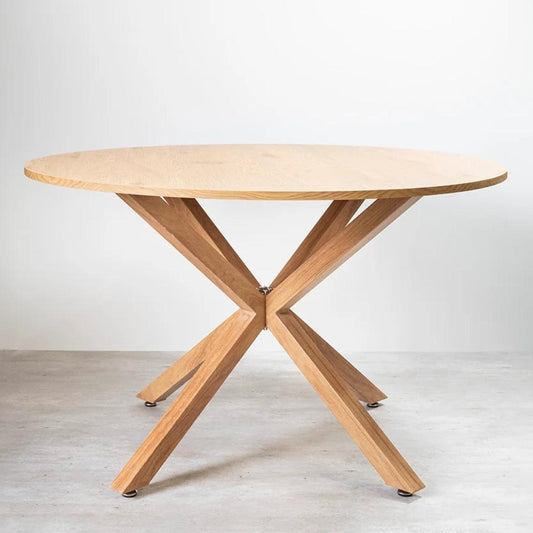 Mesa Redonda Equiz Wood 100cm | Base X | Comedor u Oficina