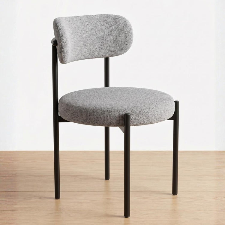 Silla Makena Gris | Metal y Lino